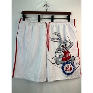 Looney Tunes Bugs Bunny Team‎ USA White XXXL Shorts Mens Basketball Olympics VTG